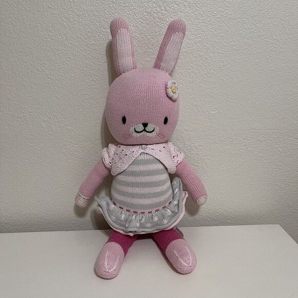 Cuddle + Kind Chloe the Bunny Rabbit Plush Knit Handmade Doll Stuffed Animal 20" - Picture 1 of 15